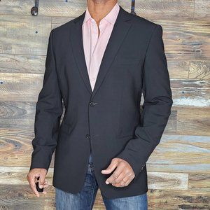 STRENESSE Wool Blend Black Working Cuffs Blazer Sport Jacket Size 41L